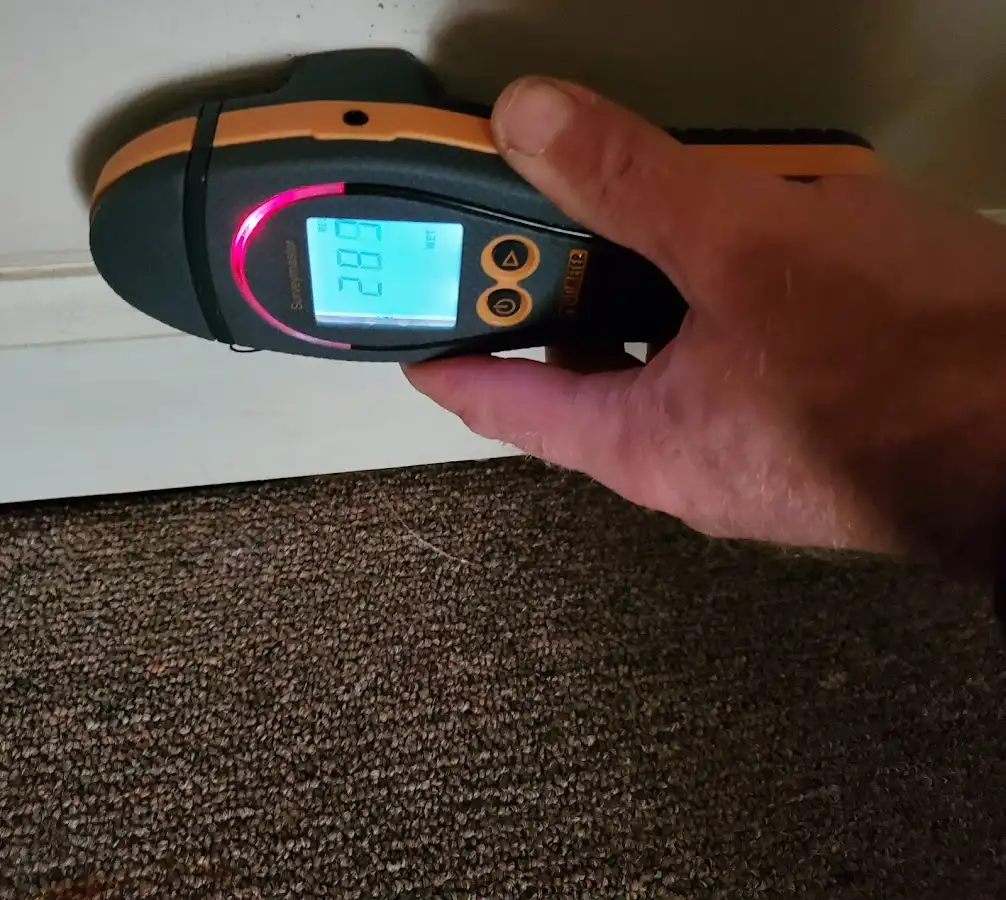 Moisture detection at baseboard during Mold Inspection & Testing in Hainesport